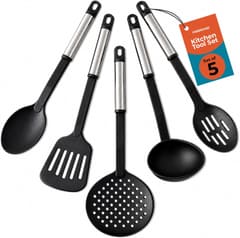 Farberware – Stainless Steel Kitchen Tool Set – Black, Set of 5, Bundle of 2