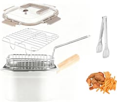 BSDLZCH Stainless Steel Deep Fryers, Small Deep Fryer Pot with Basket