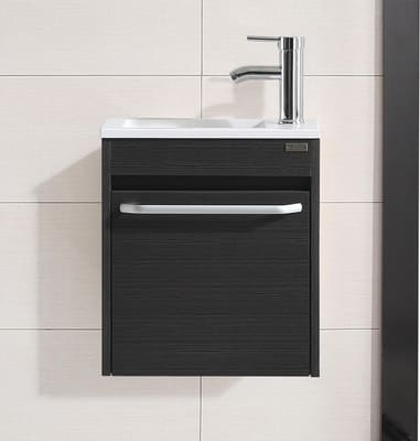 walnest 16 Inch Floating Vanity Bathroom Wall Mounted, Black