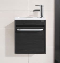 walnest 16 Inch Floating Vanity Bathroom Wall Mounted, Black