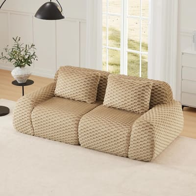 KEIKI 81.9" Loveseat Boneless Couches for Small Living Room, Versatile Modular Sectional