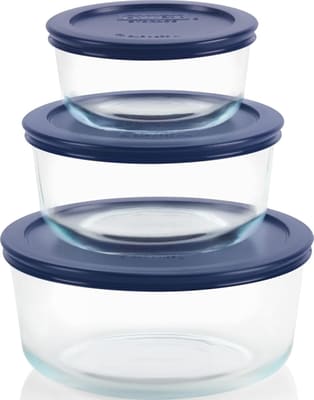 Pyrex Simply Store (3-Pack) Glass Food Storage Containers Set (2, 4, 7 Cup), Bundle of 2