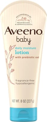 Johnson & Johnson Consumer Aveeno Baby Daily Moisture Body Lotion, Fragrance Free, 8 fl oz, Bundle of 3