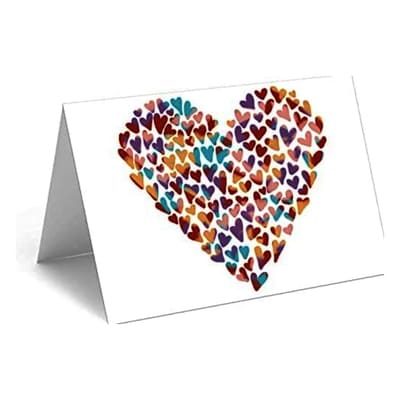 STATIONARY, CARD COLOURFUL HEART RED DOOR IN 20/1CT