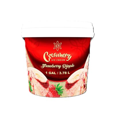 Creamery Novelties Strawberry Ripple Ice Cream 3.78 L / 1 gal
