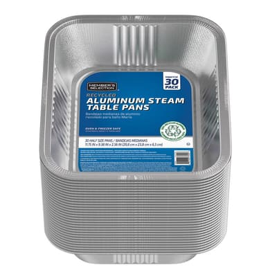 Selection Medium Recycled Aluminum Trays 30 Units / 29.8 cm x 23.8 cm x 6.5 cm / 1.75“ x 9.38” x 2.5"