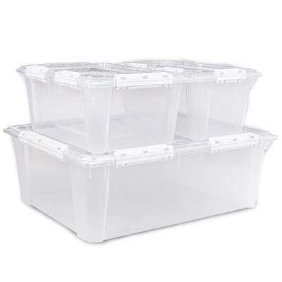 Greenmade Set of Clear Storage Containers with Lids 3 Units