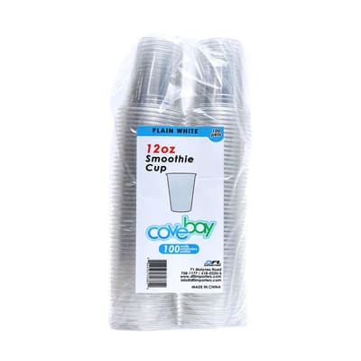 Covebay Disposable Smoothie Cups 100 Units / 355 mL / 12 oz