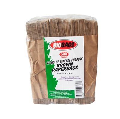 Biobags #4 Biodegradable Kraft Paper Bags 300 Units