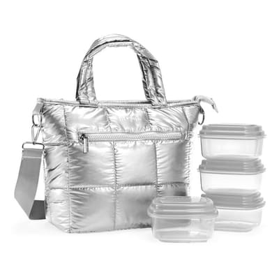 Fit and Fresh Lunch Bag Set with 4 Airtight Containers