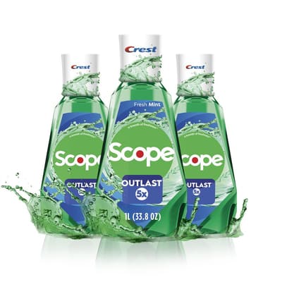 Crest Scope Outlast Mouthwash 3 Units / 1 L / 33.81 oz