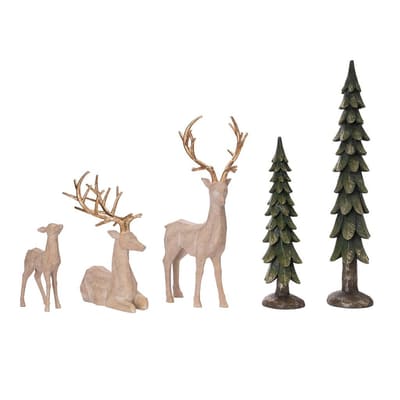 Selection Reindeer Family Figures 5 Pieces