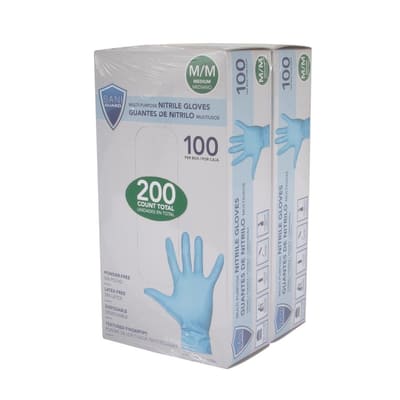 Sani-Guard Medium Size Multipurpose Nitrile Disposable Gloves 2 Packs / 100 Units