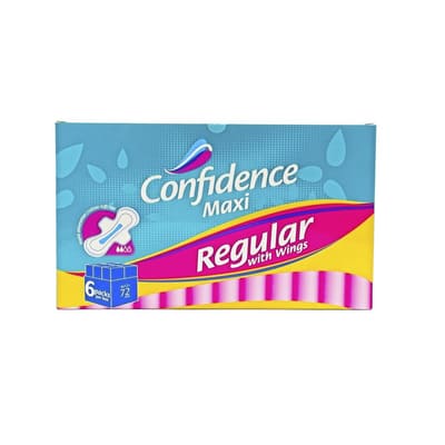Confidence Regular Sanitary Napkins with Wings 72 Units